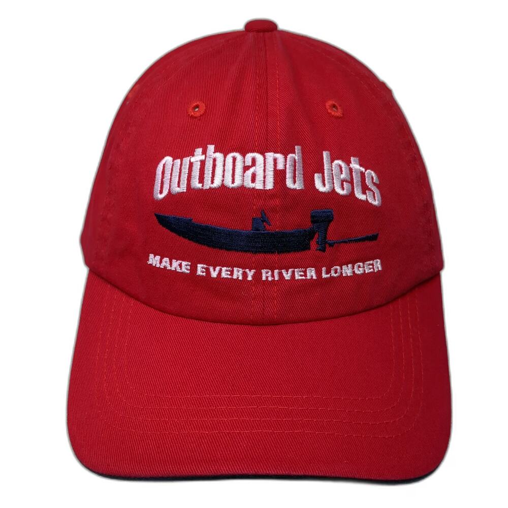 Sportsman Baseball Cap Red One Size Embroidered Outboard Jets Boat Hat Cotton